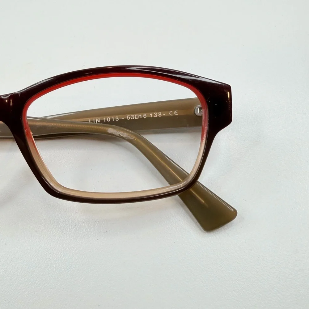 Jean Lafont Paris Red Brown LIN 1013 53•16•138 Rectangle Eyeglasses FRAMES ONLY